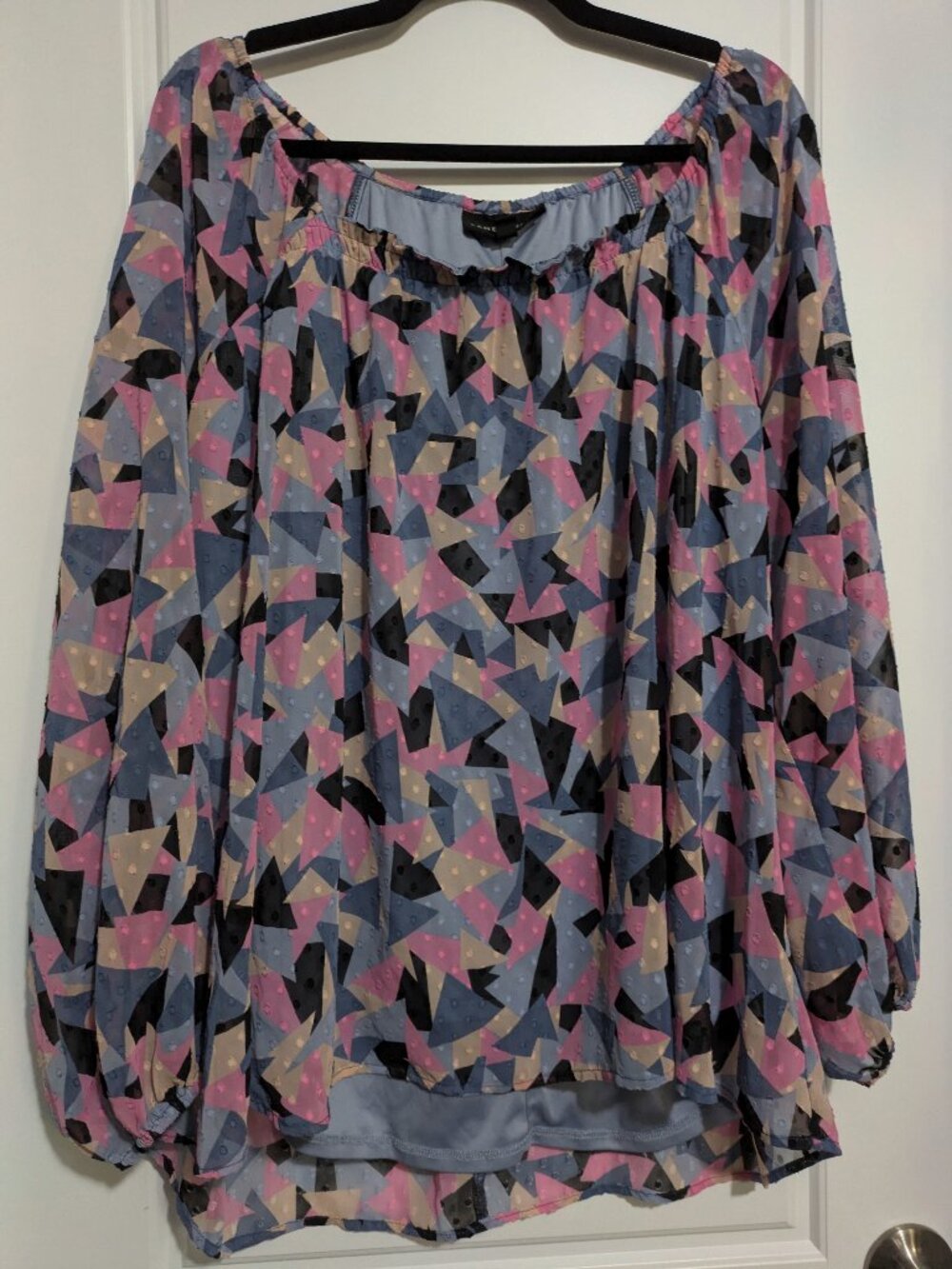 Lane Bryant Plus Sized Pink Periwinkle Modern Long Sleeved Blouse (US 22/24)
